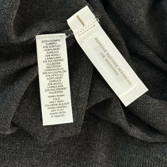 Loft Charcoal Gray/Black Lightweight Wool Blend Sweater - Women’s US XS - Picture 8 of 8